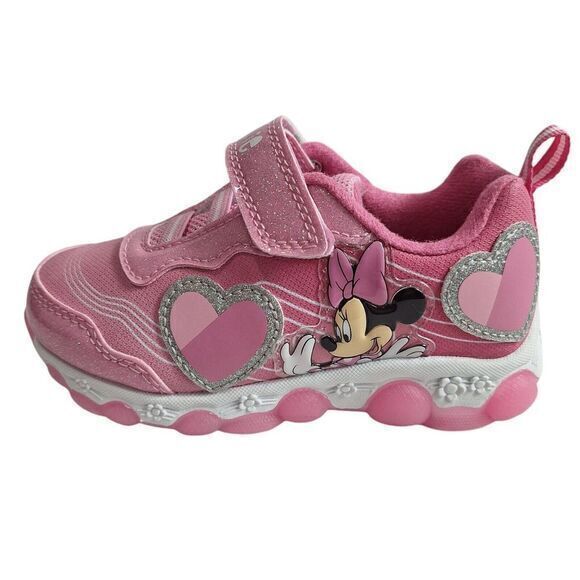 Minnie shoes for girls sneakers with LED light without laces Pink Size 7 (15 cms - Picture 11 of 14